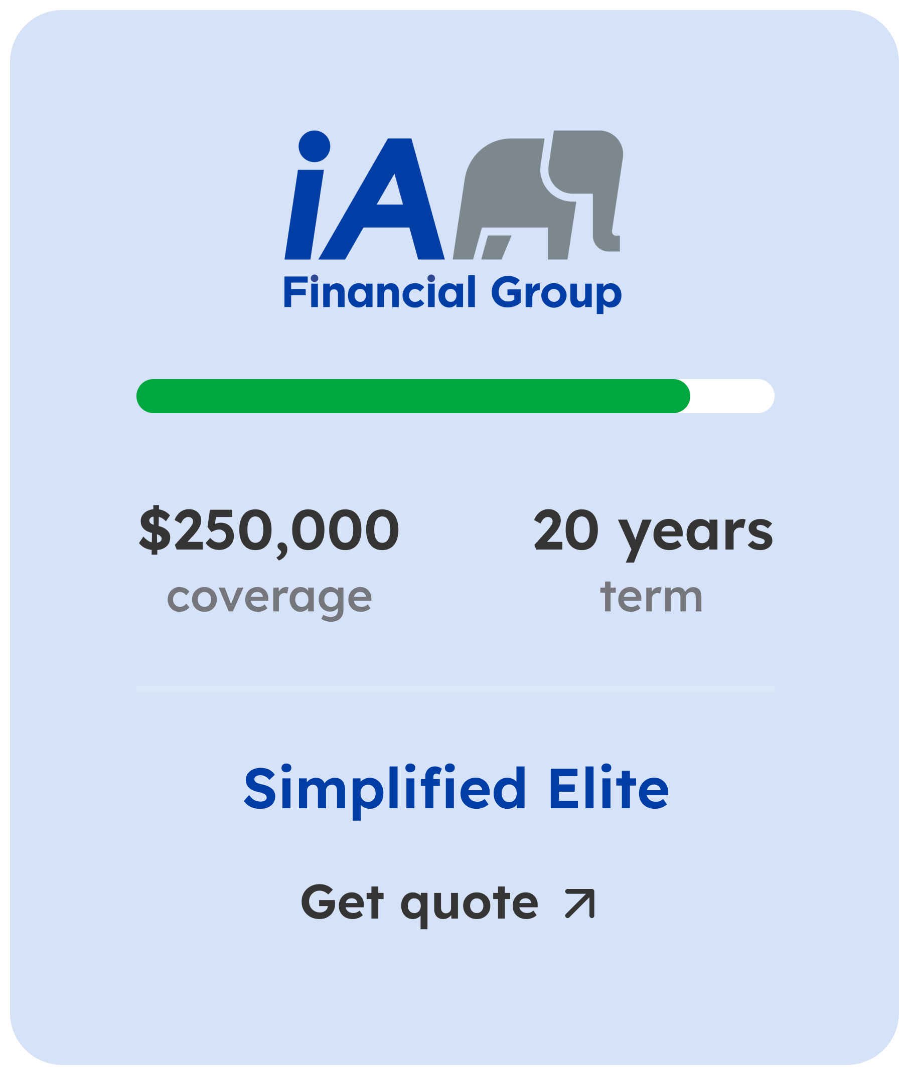 IA Financial Group quote card